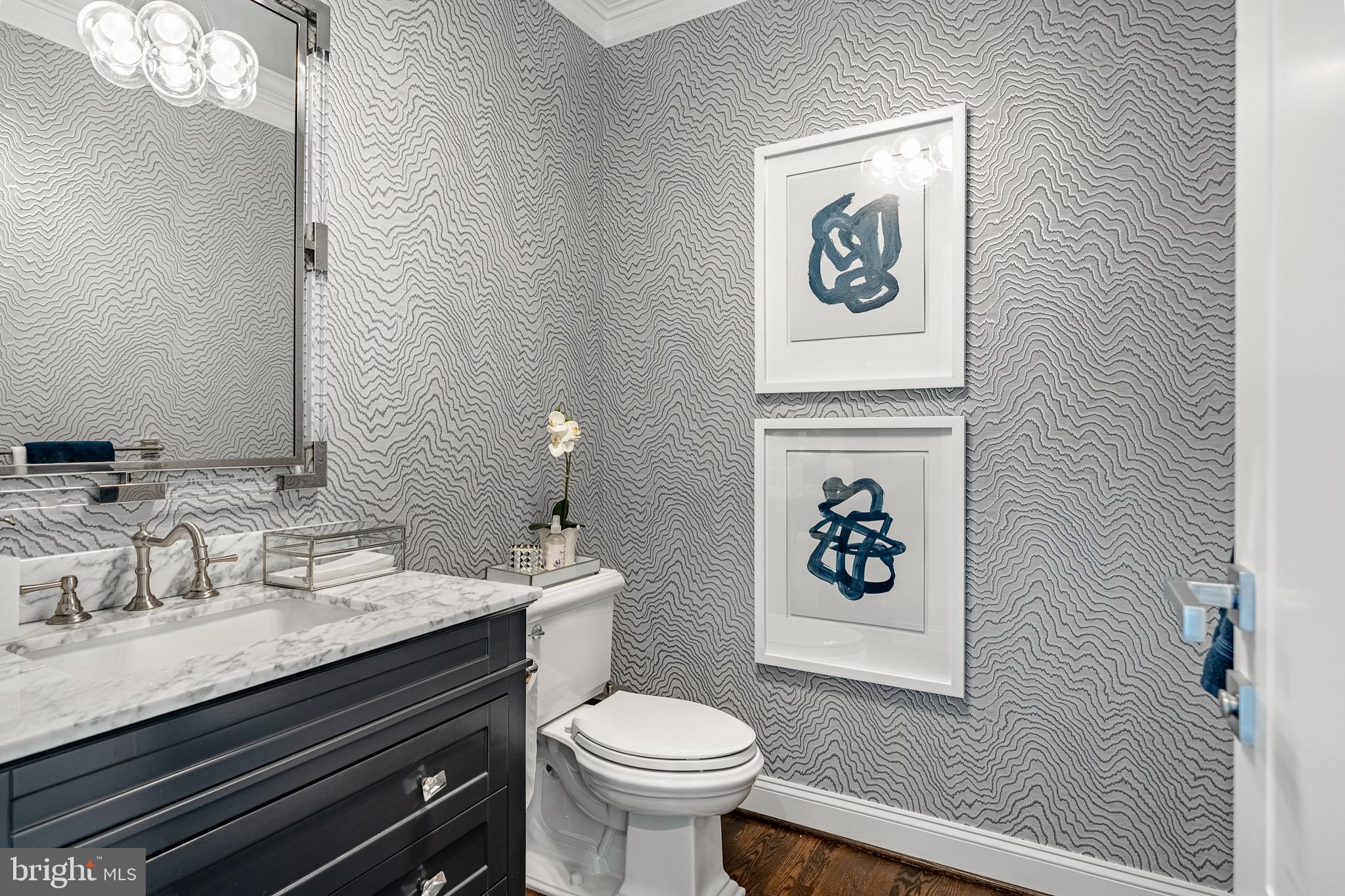 1053 Whitegate Road Wayne, PA 19087 - Photo 14 of 51 a bathroom with a sink a toilet and a mirror