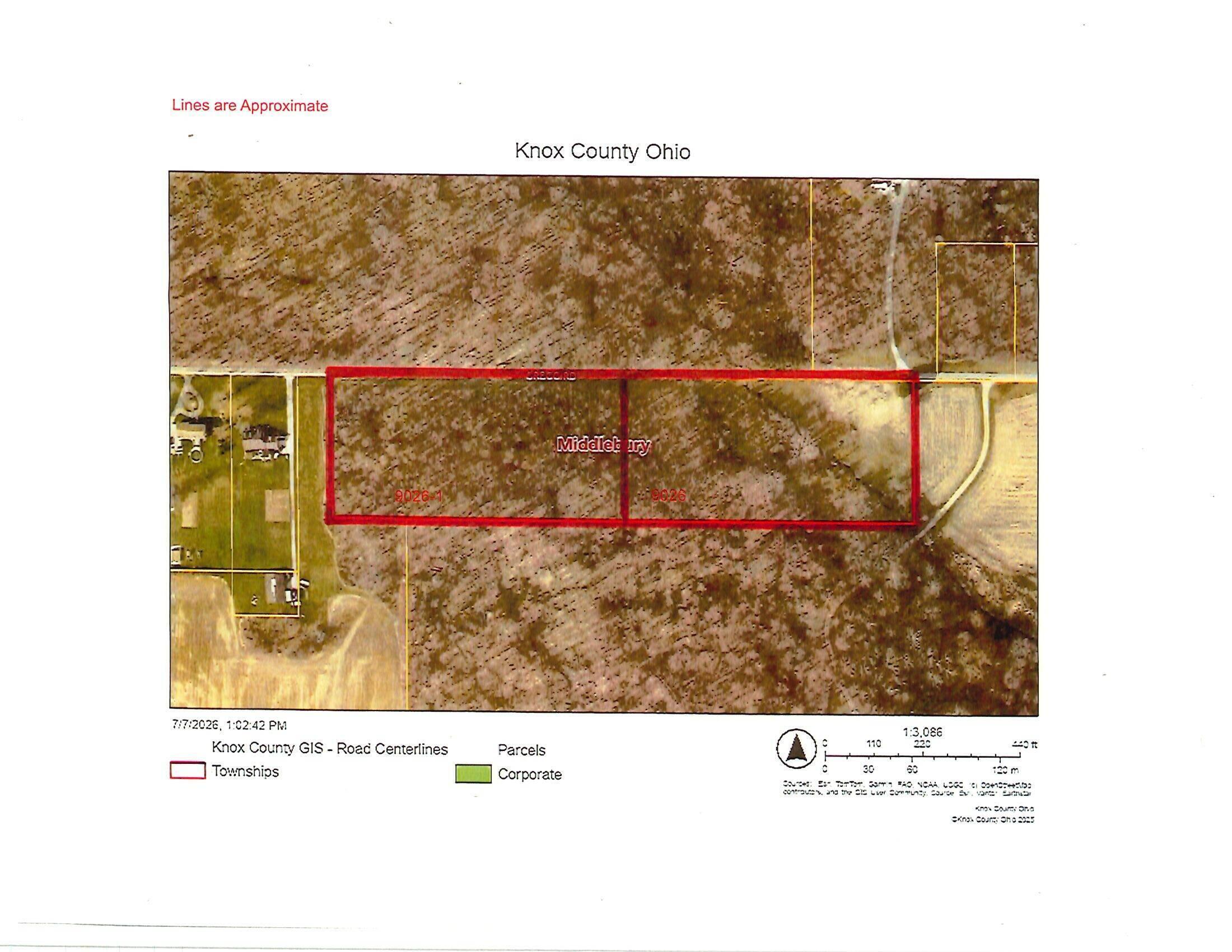 9026 Gregg Road Fredericktown, OH 43019 - Photo 3 of 17 East 5 acres Aerial (Lines are Approximate)