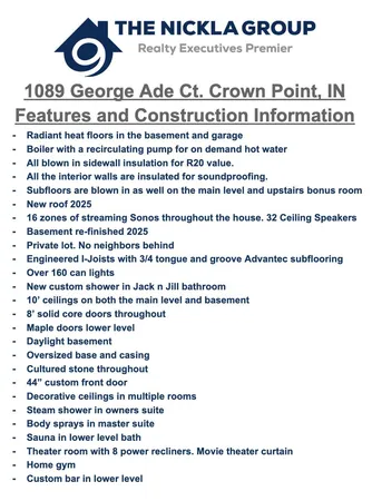 $1,295,000 | 1089 George Ade Court, Crown Point, IN 46307