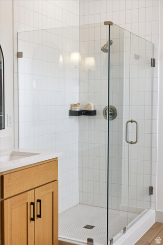 283 North 500 West Mapleton, UT 84664 - Photo 41 of 102 Owners Full bath with vanity and a shower stall.