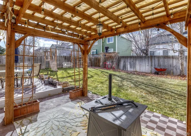 a view of swimming pool with a patio