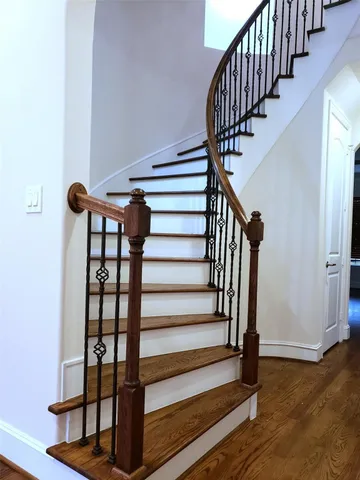 a view of entryway with wooden floor