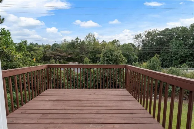 a view of wooden deck