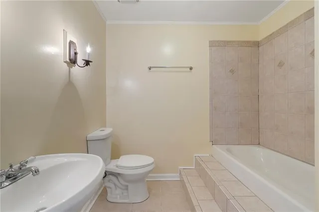 a bathroom with a bathtub