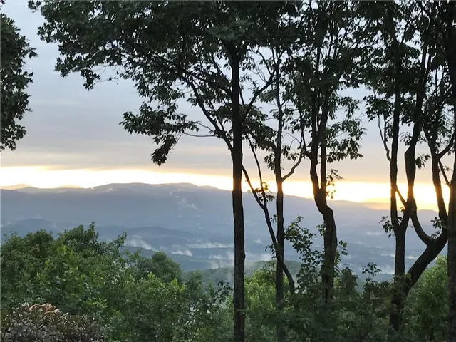 a view of mountain view with lots of trees
