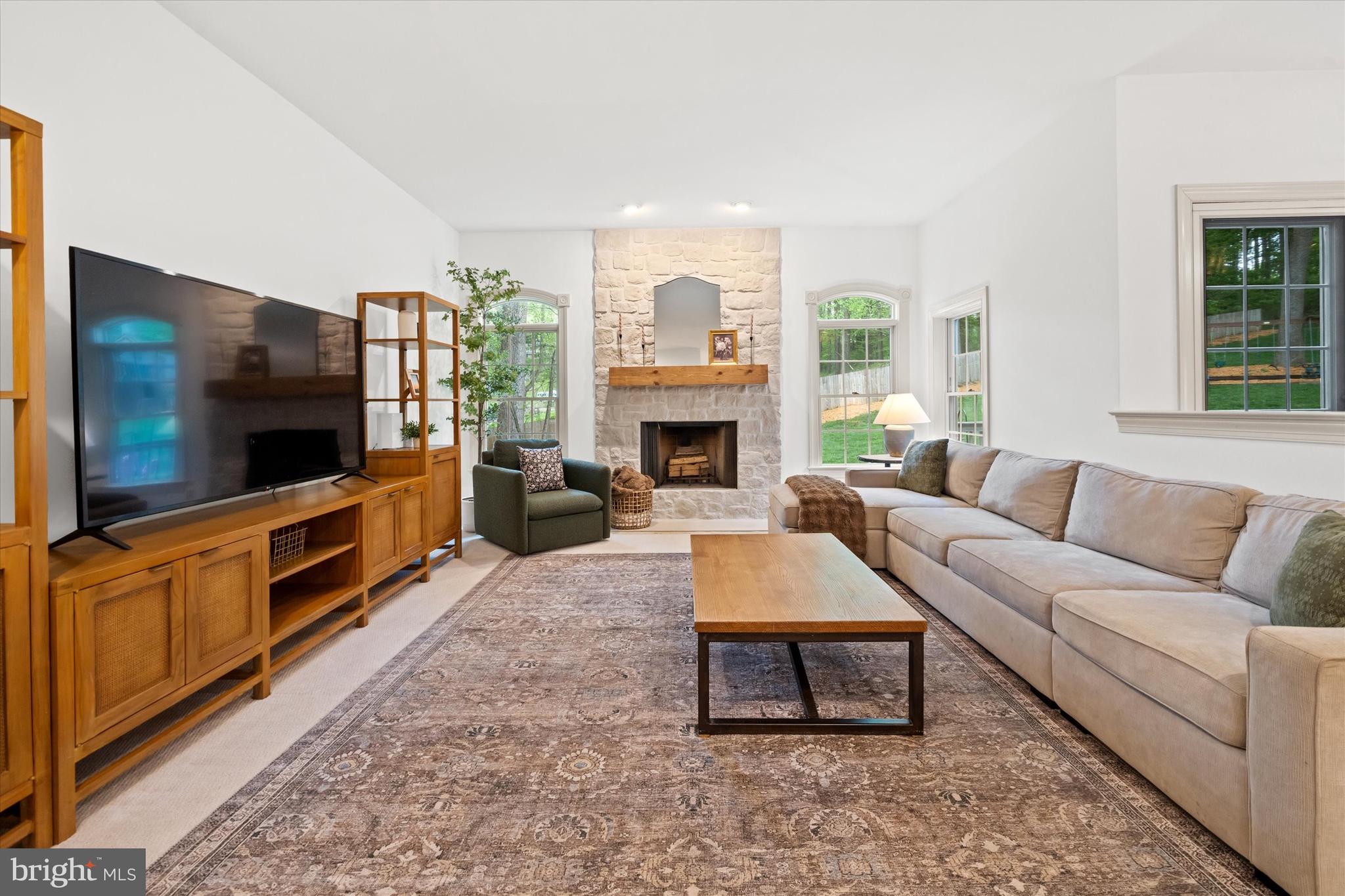1618 Snuff Mill Road Hockessin, DE 19707 - Photo 12 of 48 a living room with furniture a flat screen tv and a fireplace