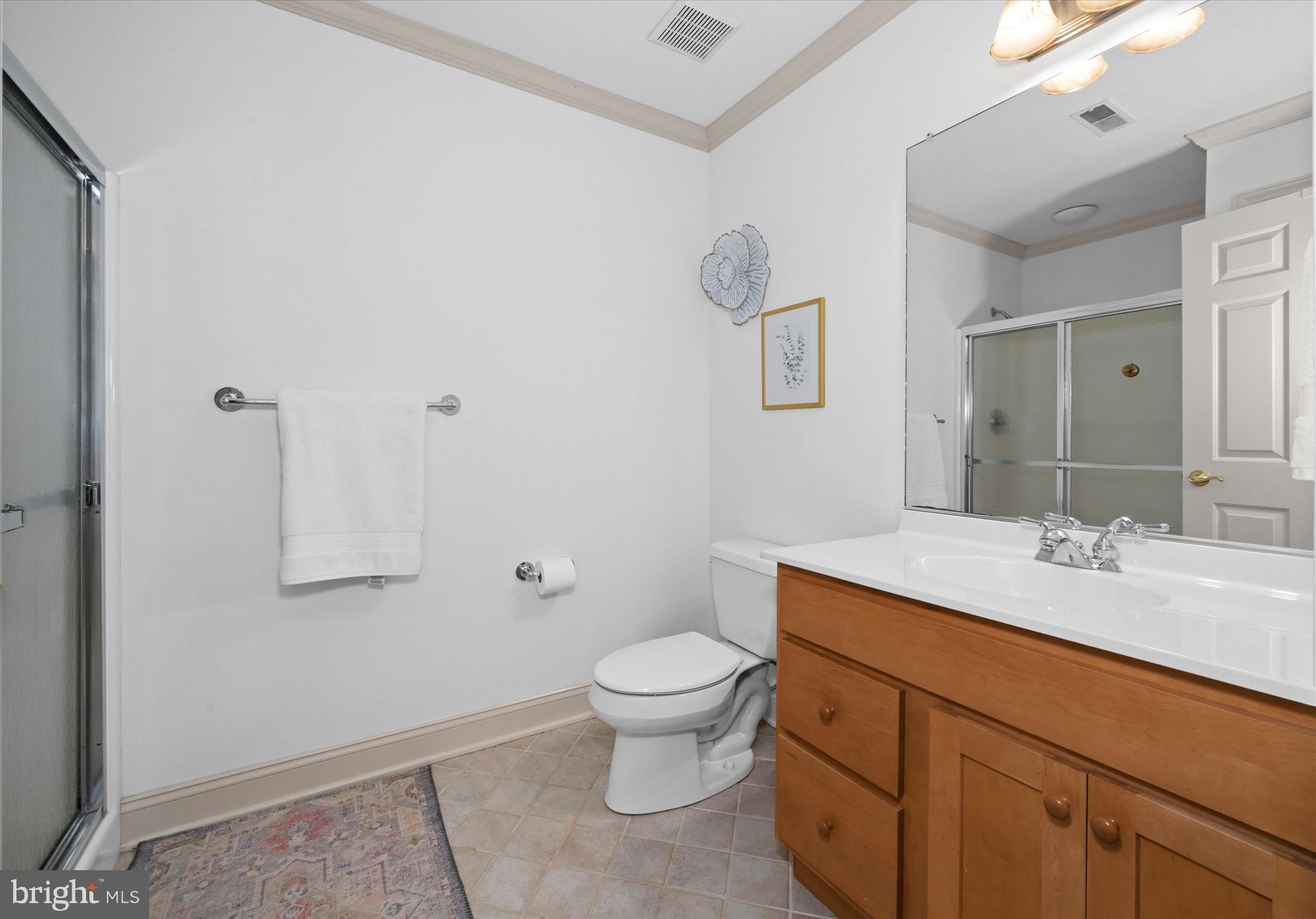 1618 Snuff Mill Road Hockessin, DE 19707 - Photo 30 of 48 a spacious bathroom with a granite countertop sink a toilet and a mirror