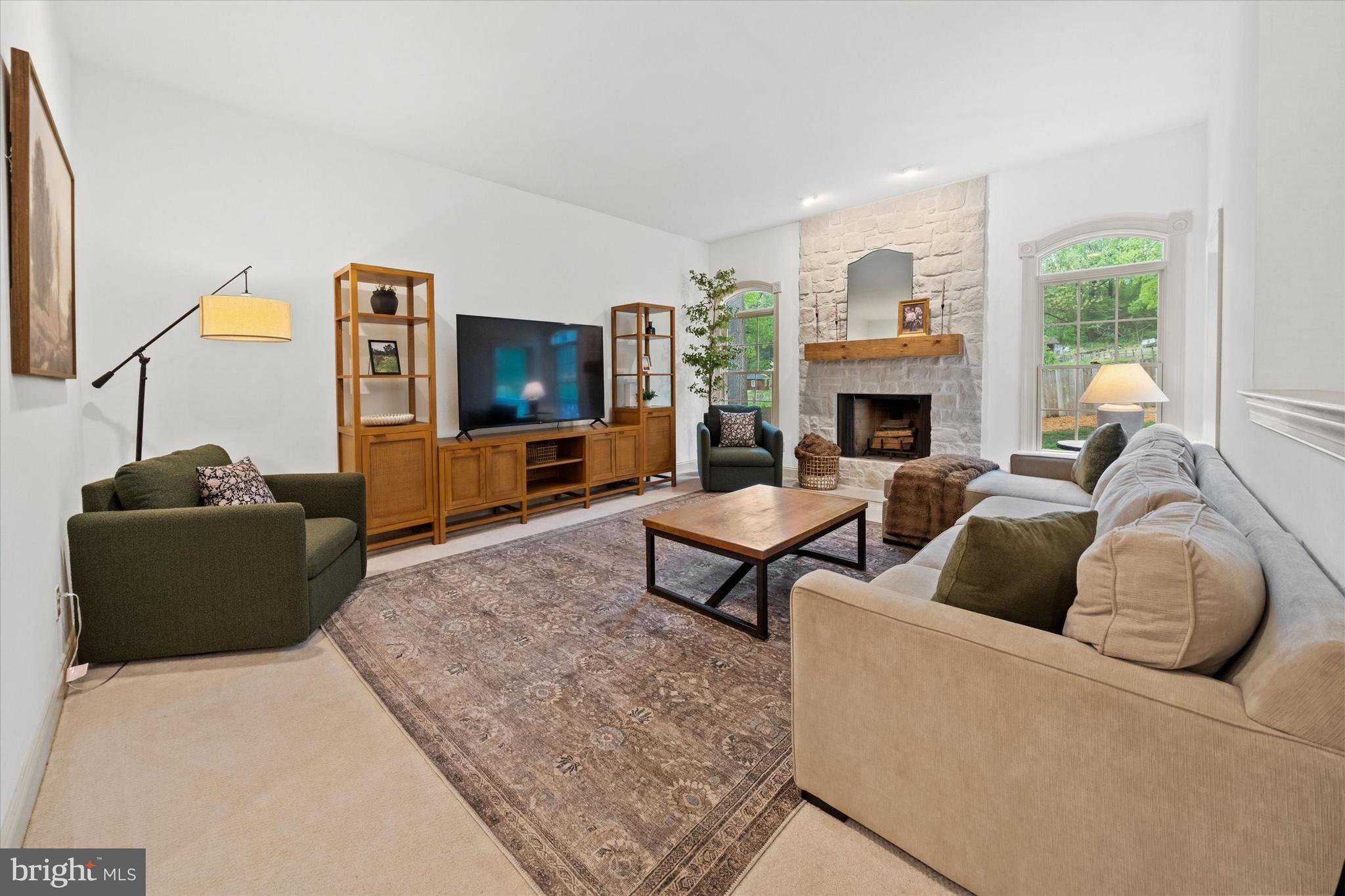 1618 Snuff Mill Road Hockessin, DE 19707 - Photo 10 of 48 a living room with furniture a fireplace and a flat screen tv