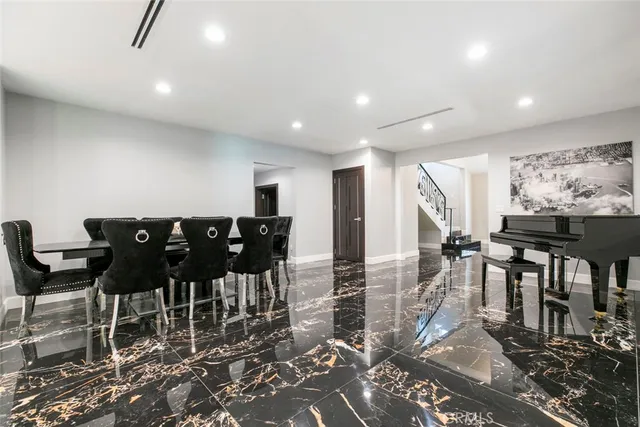 a view of a lobby with furniture