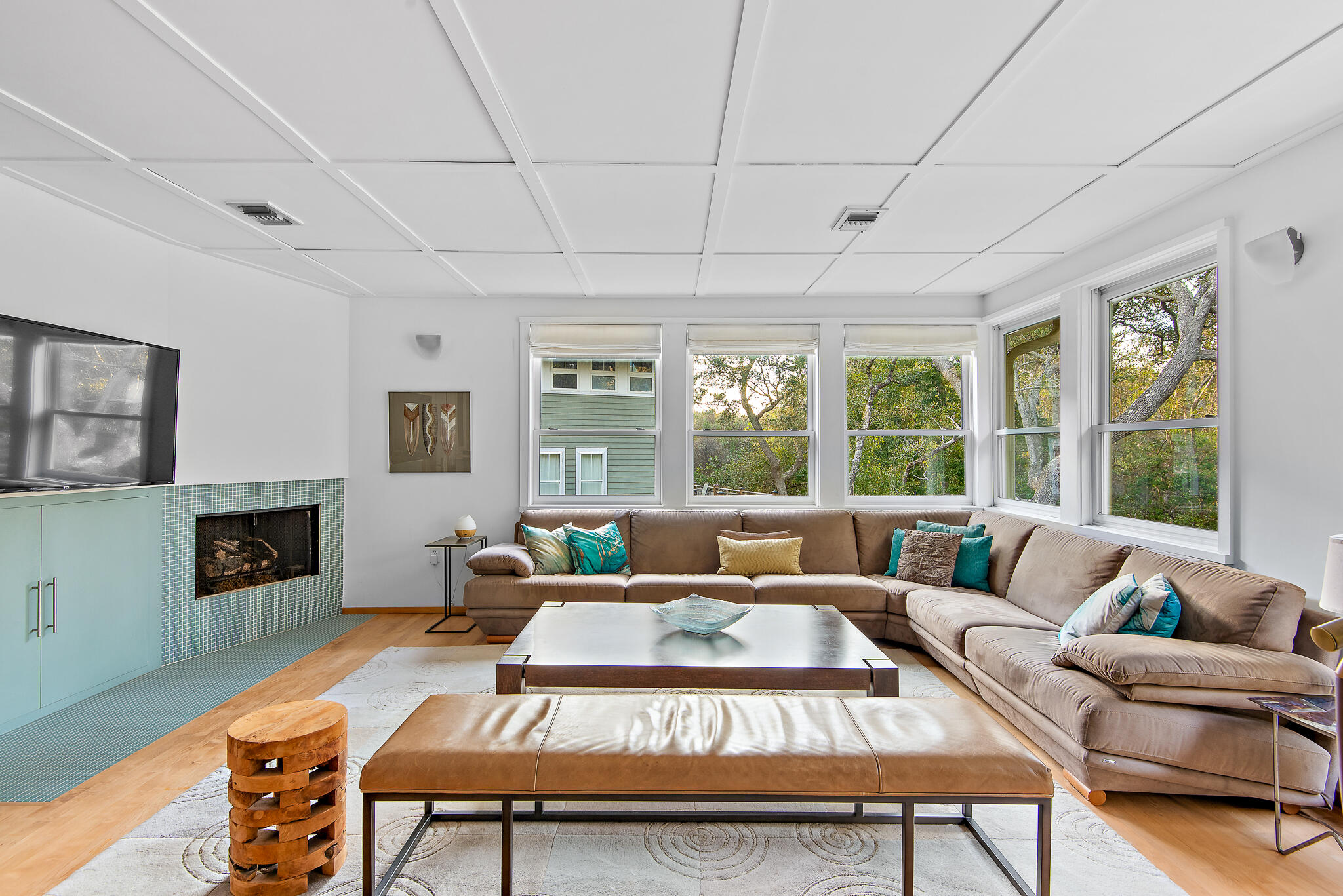 235 North Bishop Road Santa Rosa Beach, FL 32459 - Photo 8 of 68 a living room with furniture and a fireplace