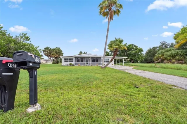 a view of a garden with a slide