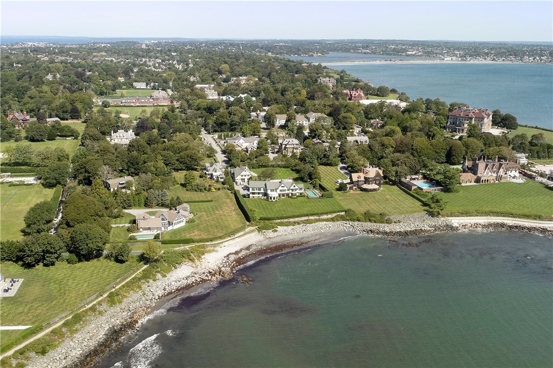 225 Ruggles Avenue Newport, RI 02840 - Photo 3 of 40 Wide screen aerial showing the Preservations Society's famed Breaker's Mansion to the right, with Easton's Beach in the background