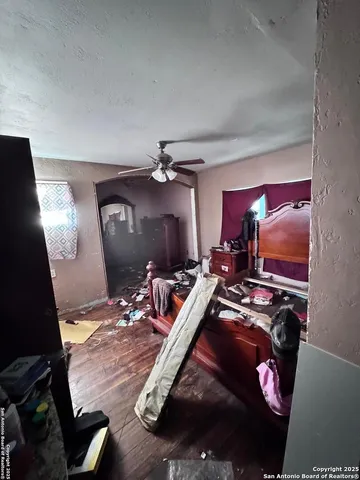 a room with furniture and air hockey table