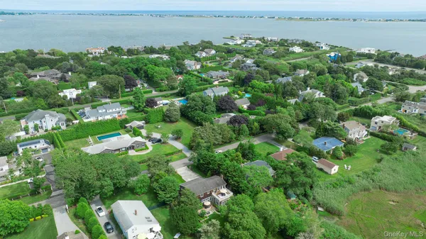 a view of a lake with a city view