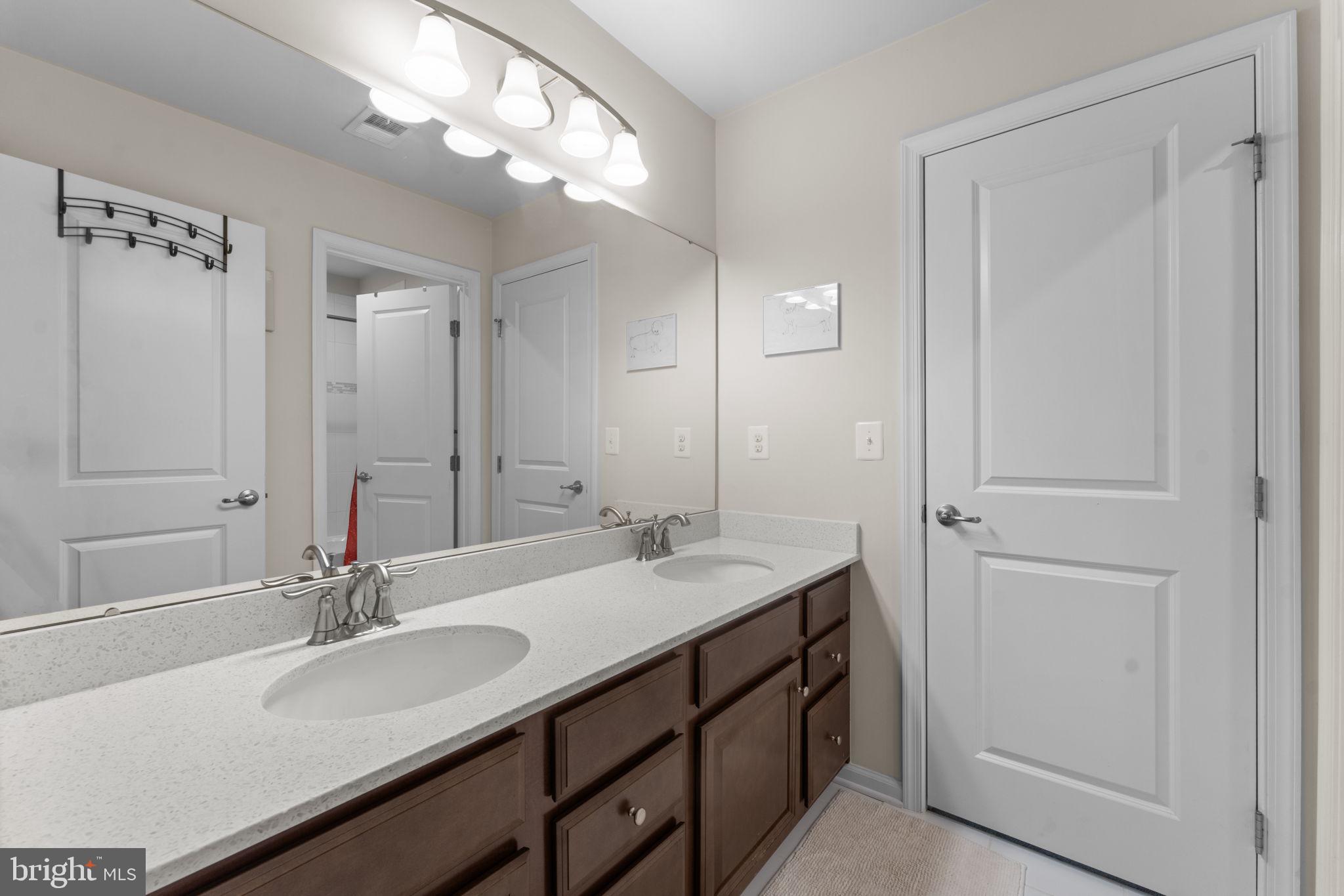 12432 Mays Quarter Road Woodbridge, VA 22192 - Photo 52 of 94 a bathroom with a sink and a mirror