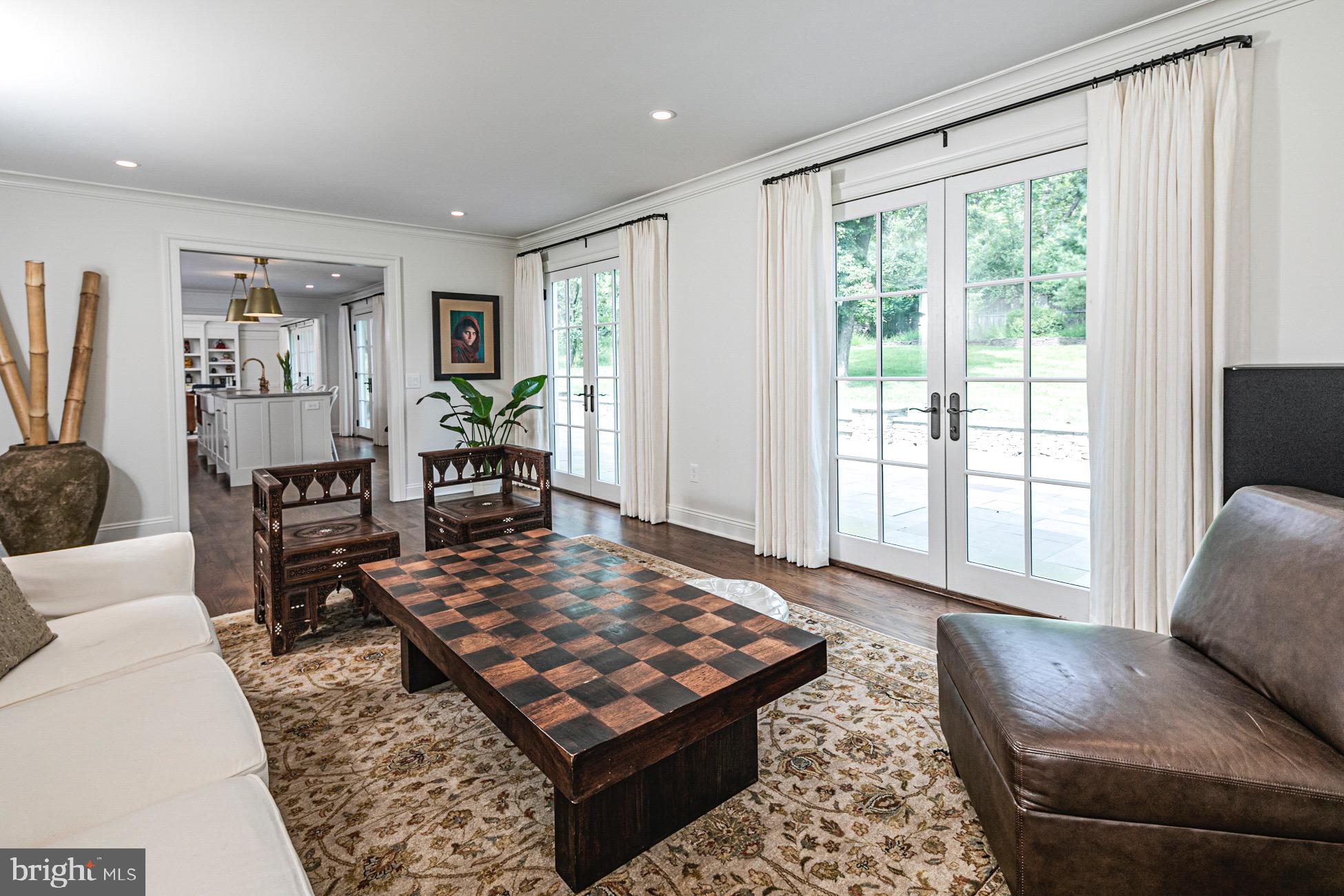 38 Pardee Circle Princeton, NJ 08540 - Photo 12 of 42 Living Room with French Doors to Stone Terrace
