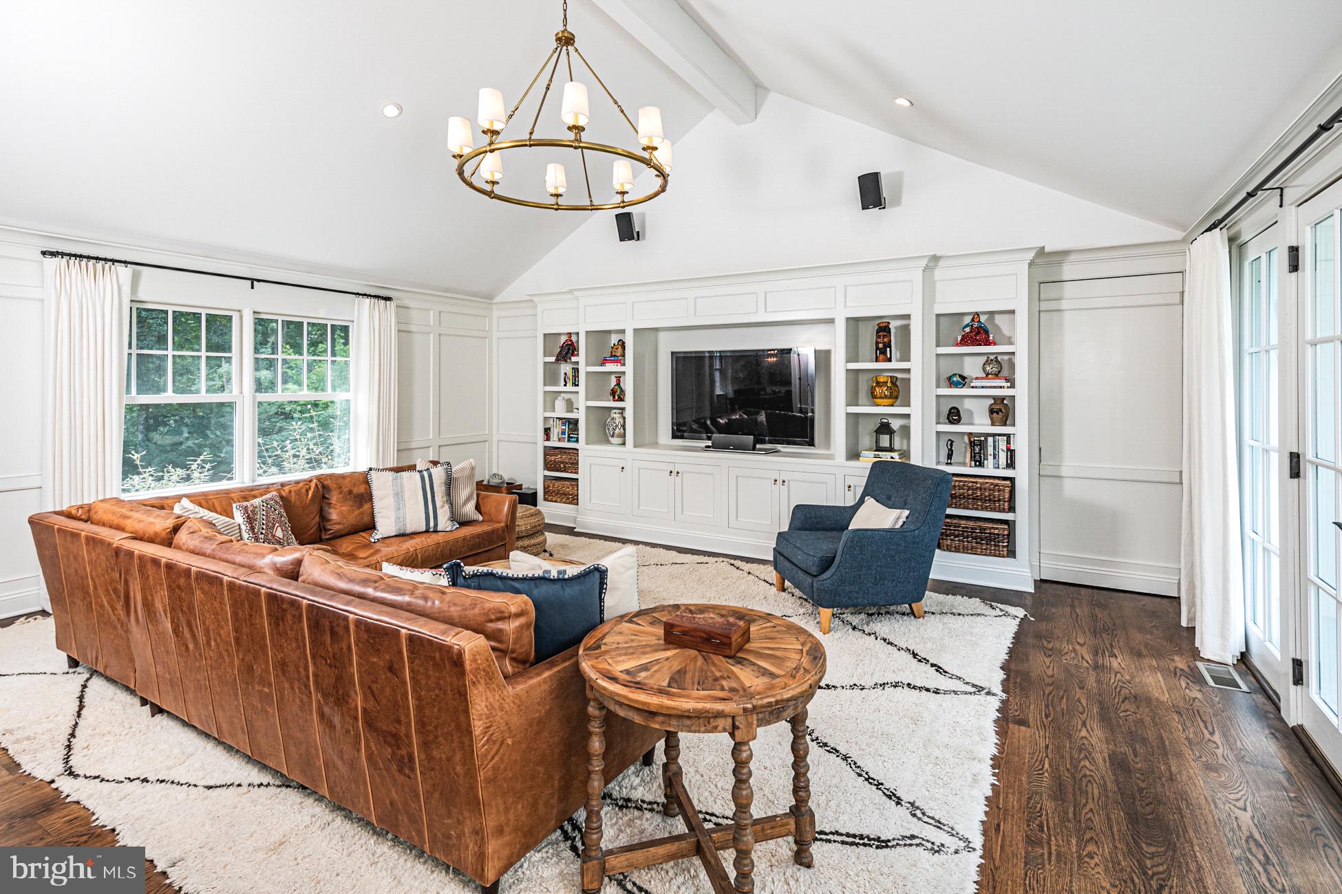 38 Pardee Circle Princeton, NJ 08540 - Photo 18 of 42 Family Room with Cathedral Ceiling and Hidden Door