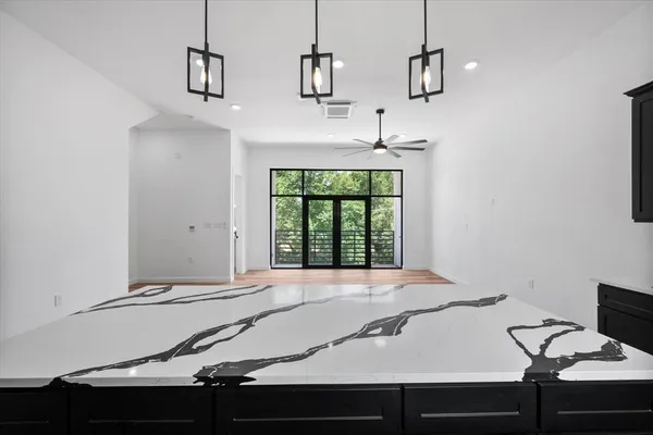 a room with a sink and a window