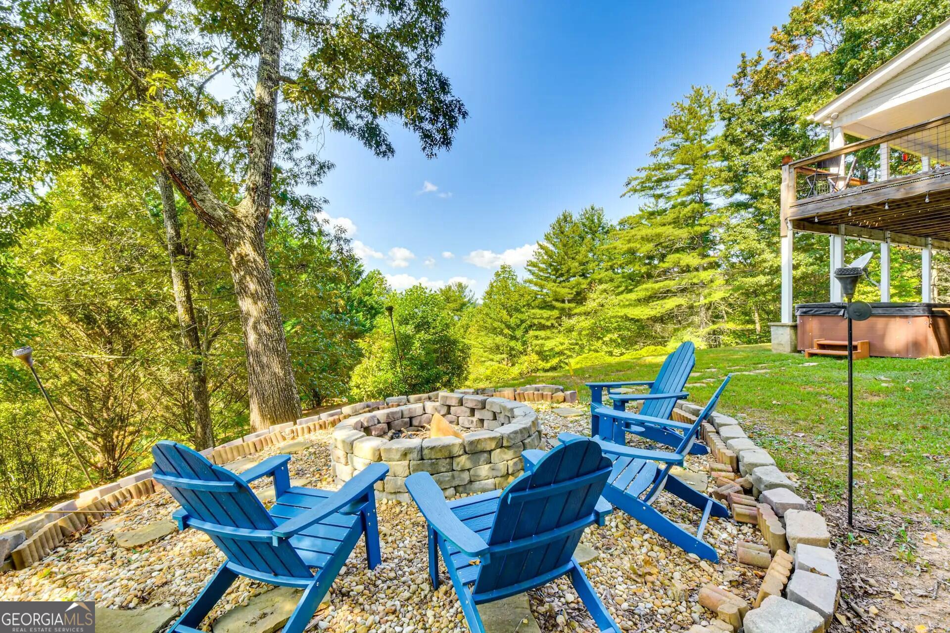 1912 Bearmeat Village Road Hiawassee, GA 30546 - Photo 5 of 23 a view of an outdoor sitting area with furniture and garden