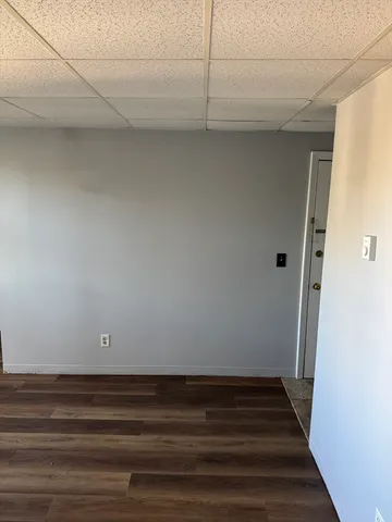 a view of small space with racks on the wall