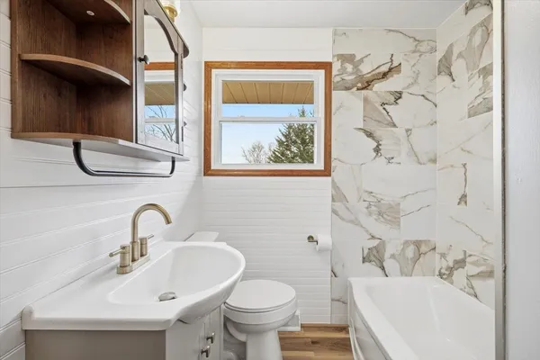 a bathroom with a sink and a toilet