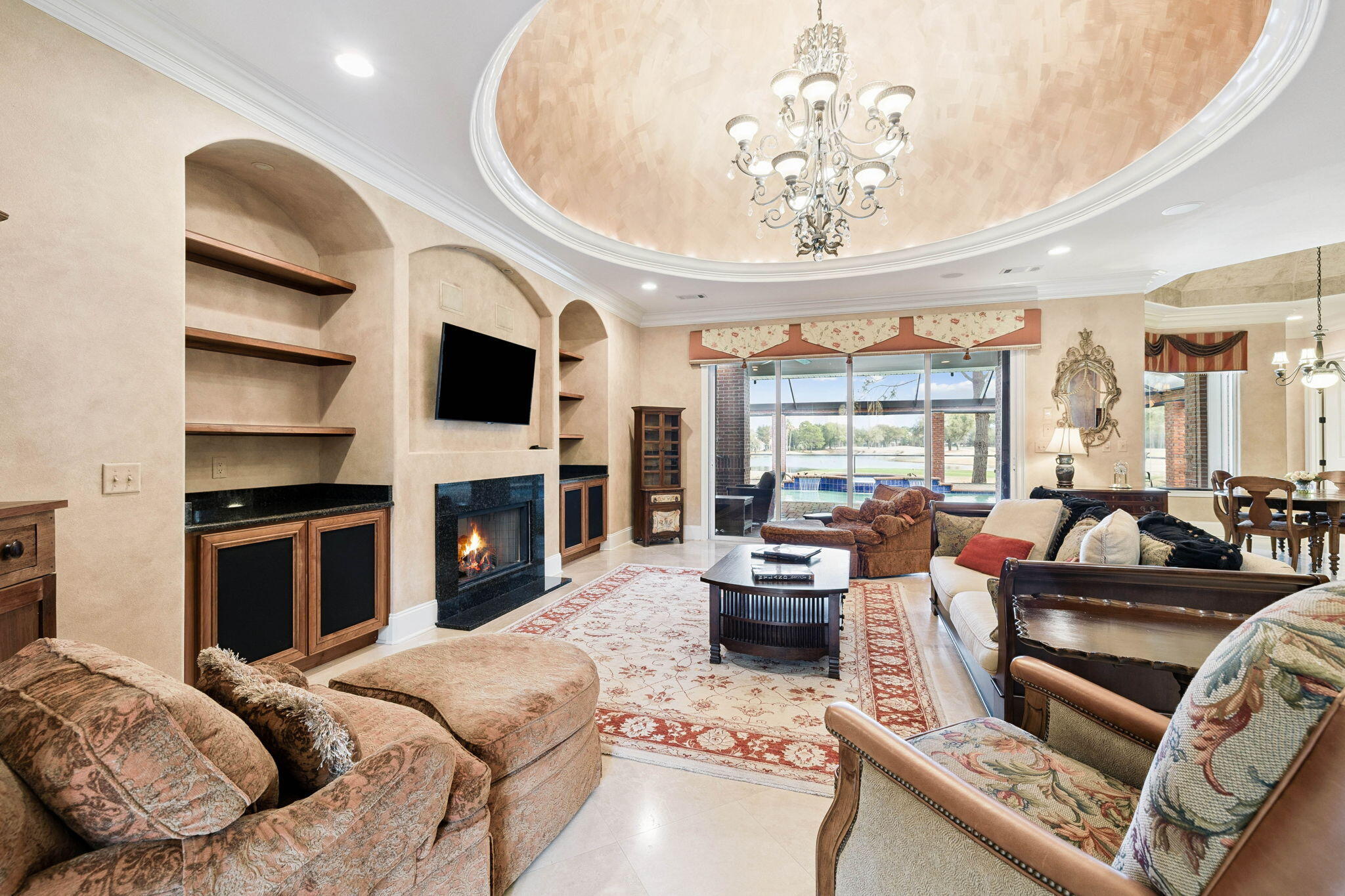 6326 Augusta Cove Destin, FL 32541 - Photo 29 of 71 32-Great-Room-Fireplace-Pool-Views