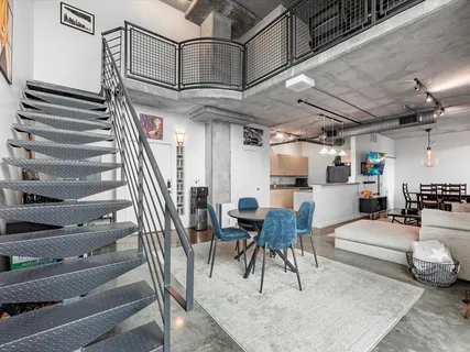 a view of a swimming pool from a balcony