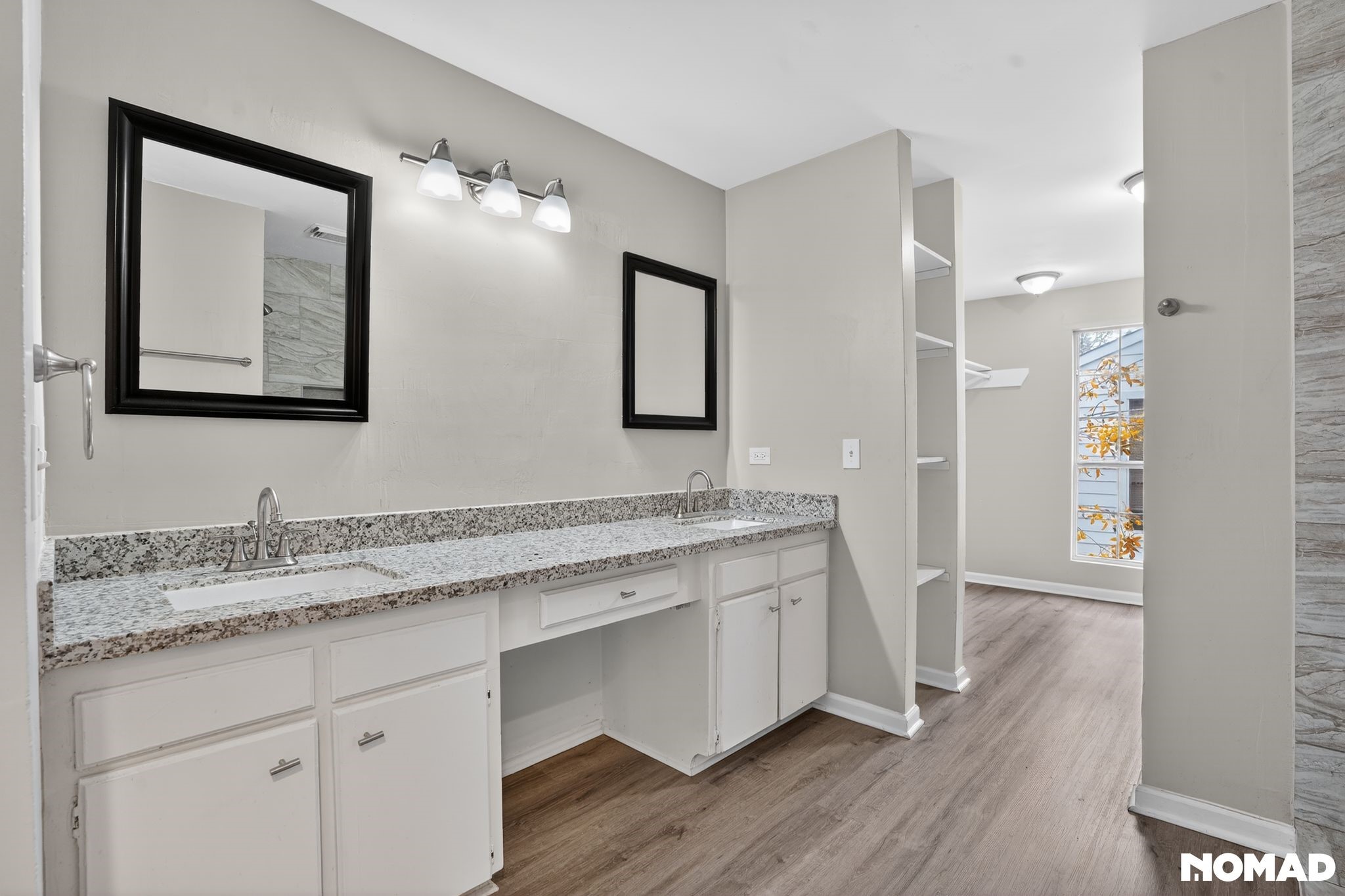 17805 Villa Way Drive Spring, TX 77379 - Photo 29 of 38 a bathroom with a granite countertop sink mirror and vanity