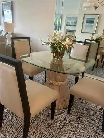 a living room with furniture