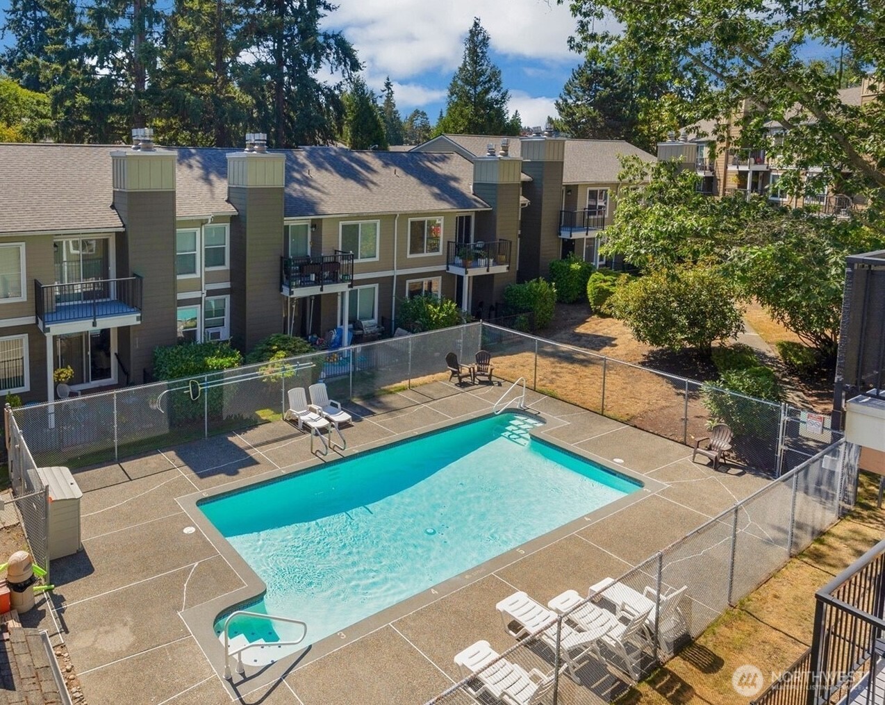 820 Cady Road, Unit H101 Everett, WA 98203 - Photo 24 of 31 an aerial view of a house with swimming pool garden and patio