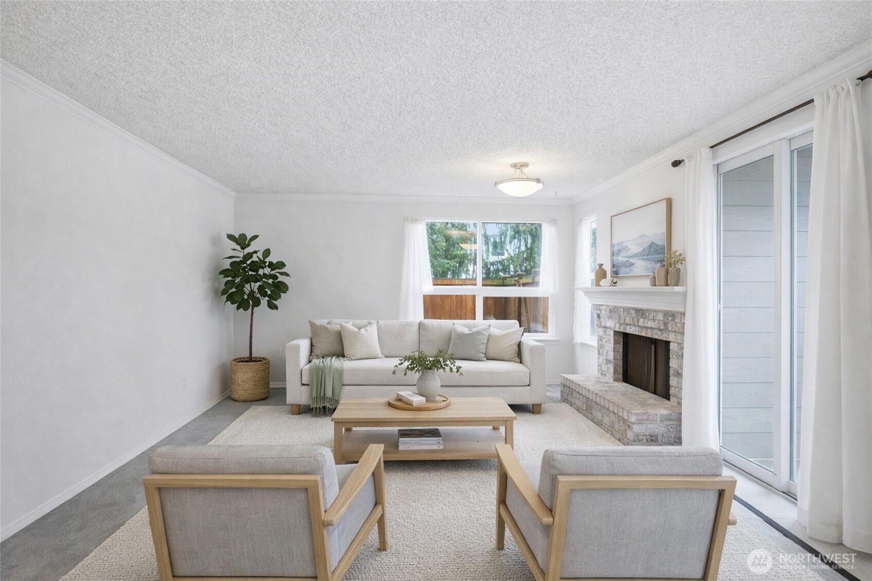 820 Cady Road, Unit H101 Everett, WA 98203 - Photo 4 of 31 a living room with furniture and a fireplace