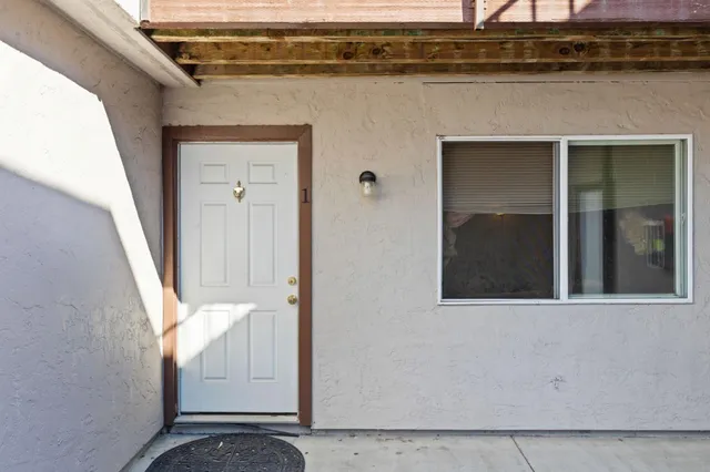 a view of a door of the house