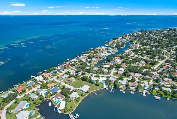 a view of a lake with a mountain in the background
