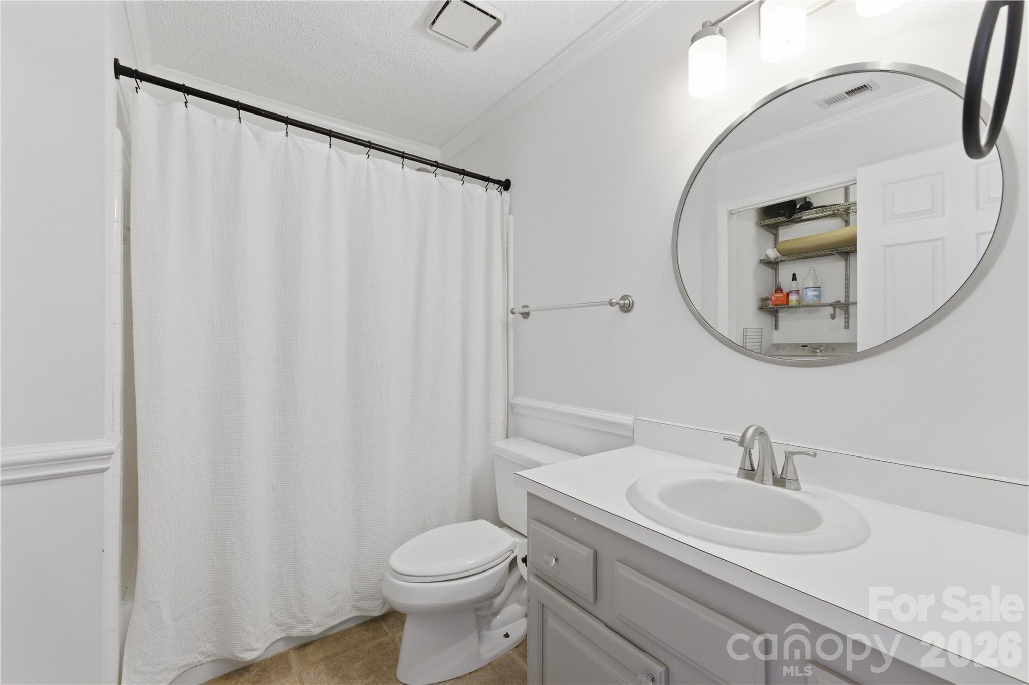 308 Queens Road, Unit 32 Charlotte, NC 28204 - Photo 19 of 30 a bathroom with a sink a toilet and a mirror