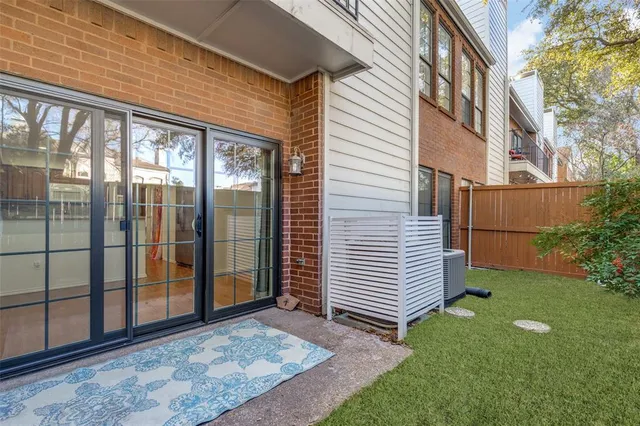 a view of a porch with a backyard