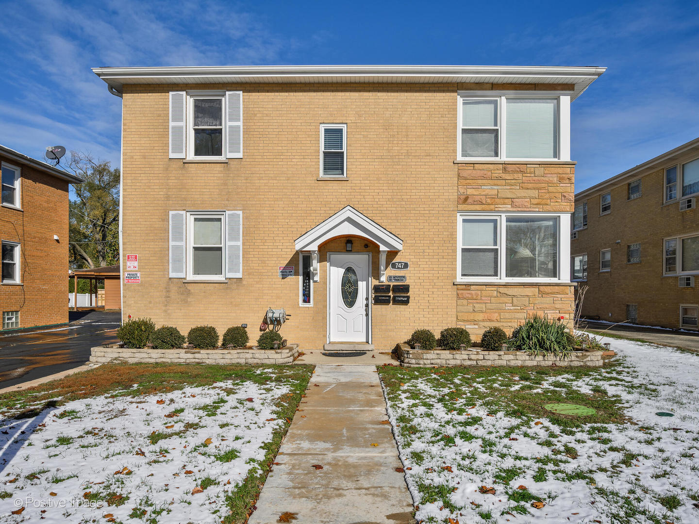 a front view of a house