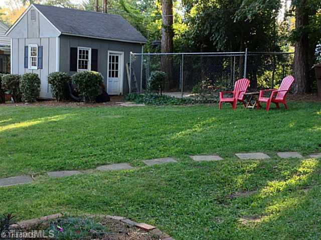 1701 Independence Road Greensboro, NC 27408 - Photo 14 of 15 Outbuilding. Lots of outdoor storage space, and a fenced dog run make this backyard beautiful and functional