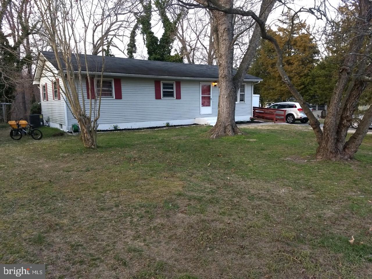 a front view of house with yard and trees