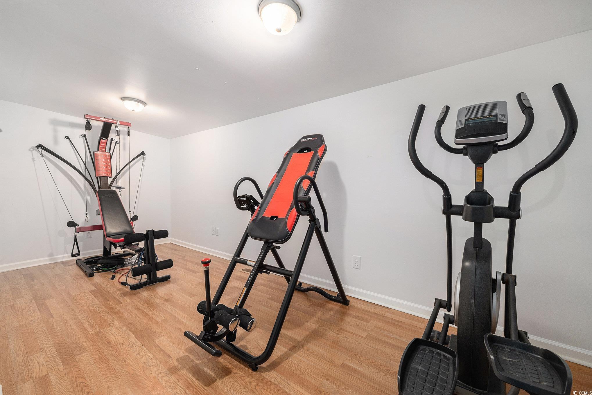 3843 Kelly Road Conway, SC 29526 - Photo 21 of 40 Workout area featuring light wood-style flooring