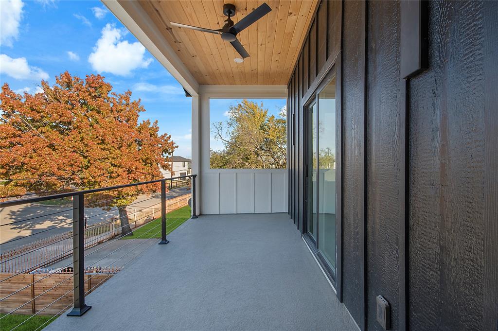 3902 Furey Street Dallas, TX 75212 - Photo 26 of 34 Balcony with a ceiling fan