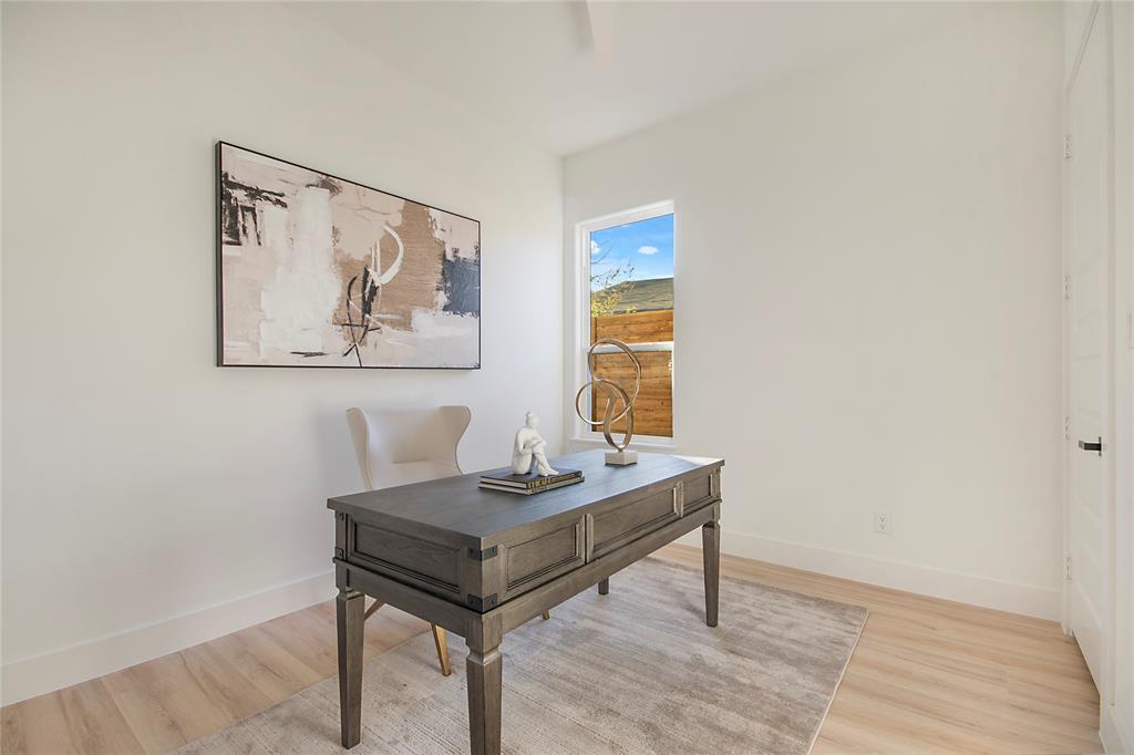 3902 Furey Street Dallas, TX 75212 - Photo 4 of 34 Office area with light wood-style floors and baseboards