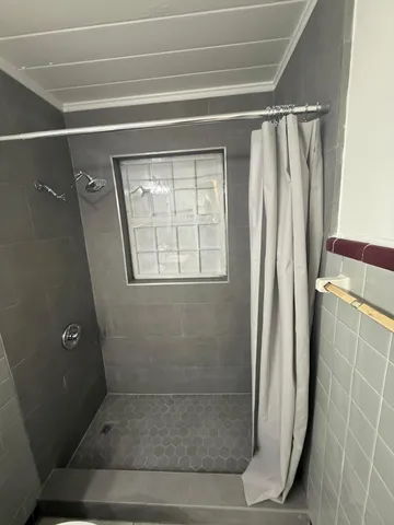 a bathroom with a shower