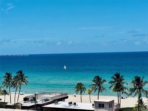 a view of an ocean and beach