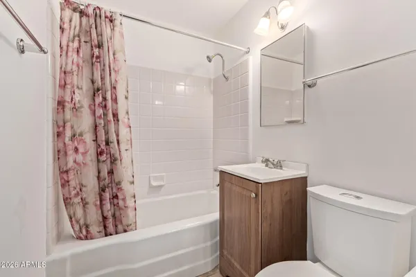 a bathroom with a toilet and a bathtub