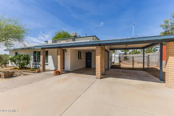 front view of a house with a outdoor space
