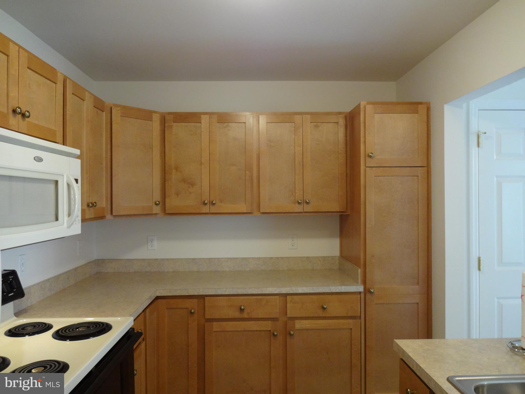 Kitchen with microwave and electric stove