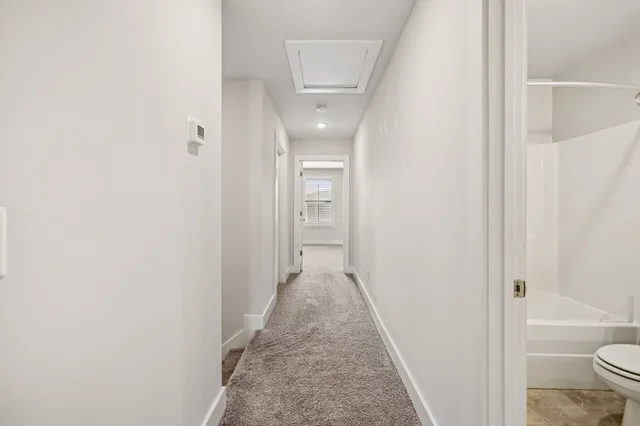 a view of storage and utility room with racks on the wall