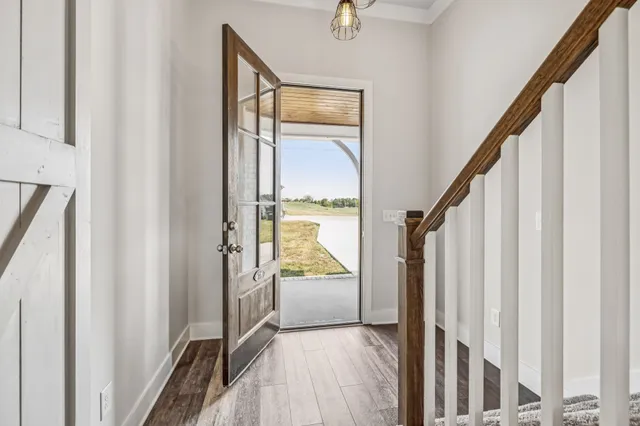 a view of an entryway with staircase