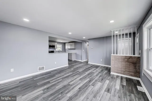 a view of small space with racks on the wall