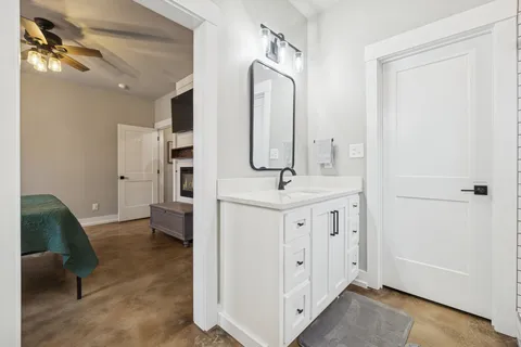 a bathroom with a shower